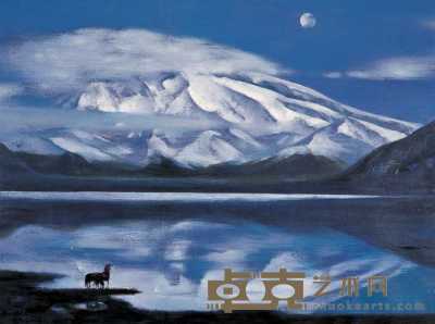 周晓波 1993年作 雪山与马 60×80cm